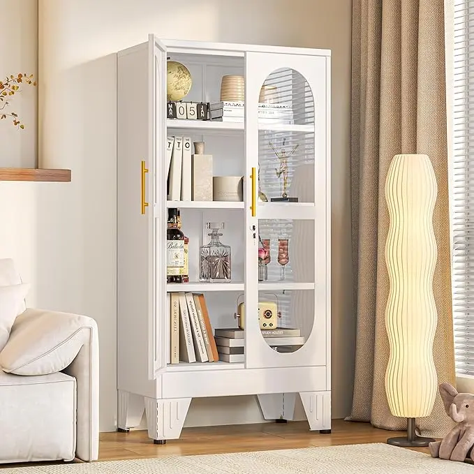 PAOFIN 47" H Locking Display Cabinet