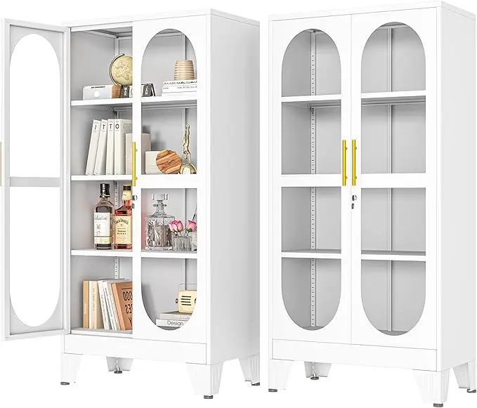 PAOFIN 61" H Locking Display Cabinet