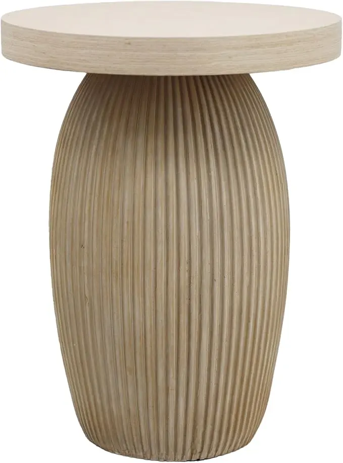 PARISLOFT Rustic Mushroom Side Table, Bohemian End Table