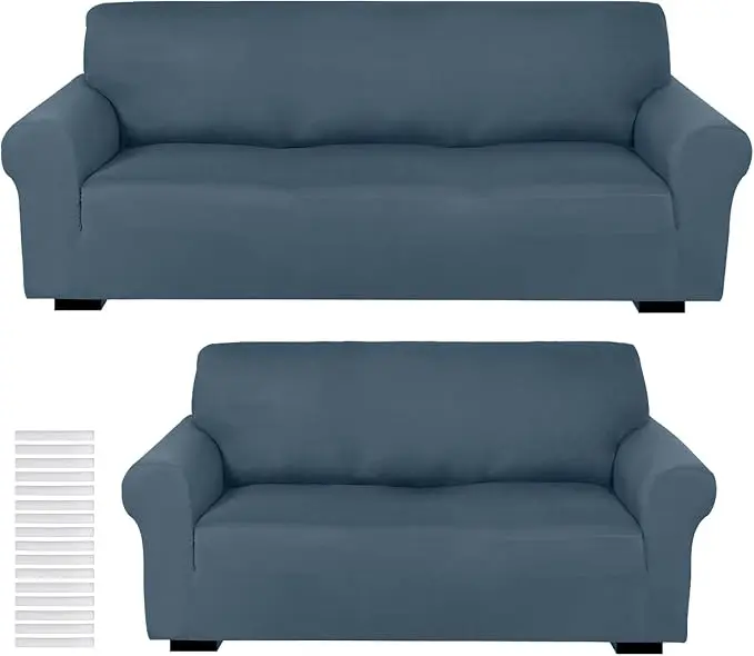 Peryiter 2 Pcs Sofa Covers Couch and Loveseat Covers Set Stretch Sofa Slipcover