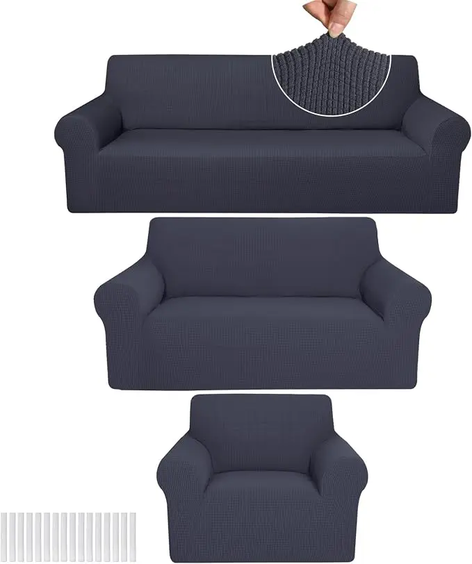 Peryiter 3 Pcs Couch and Loveseat Covers Set Sofa Cover