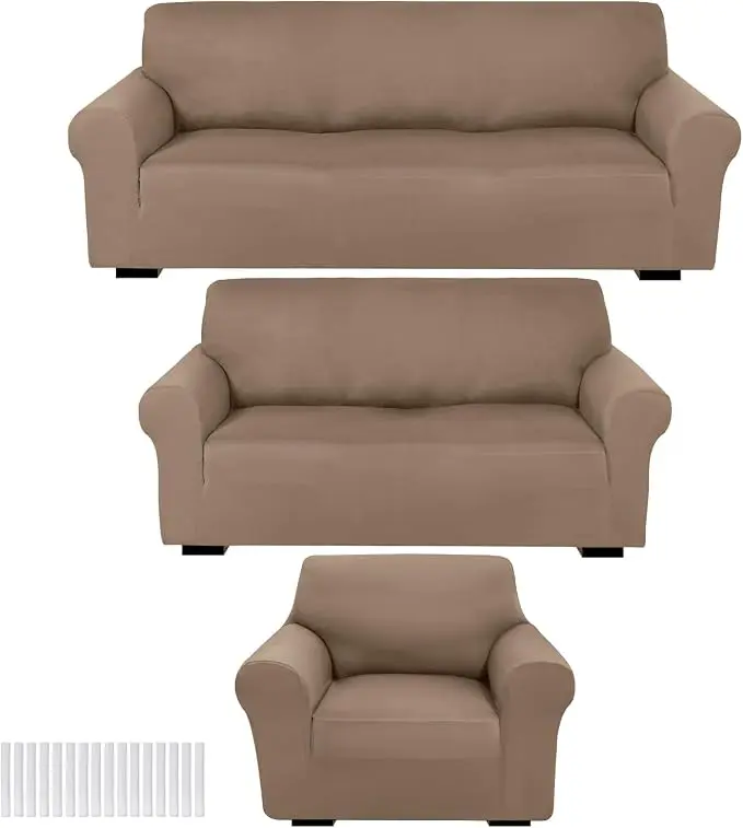 Peryiter 3 Pcs Couch and Loveseat Covers Set Sofa Cover