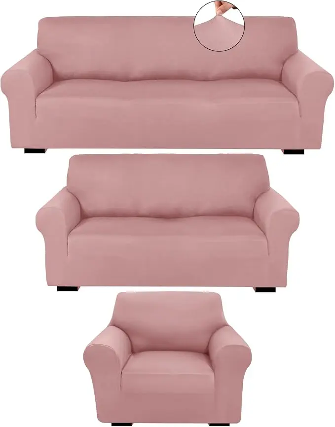 Peryiter 3 Pcs Couch and Loveseat Covers Set Sofa Cover