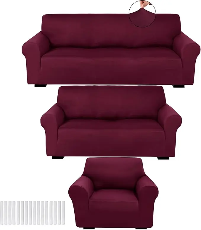 Peryiter 3 Pcs Couch and Loveseat Covers Set Sofa Cover
