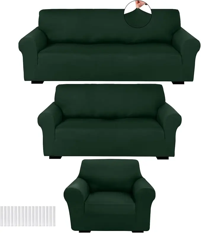 Peryiter 3 Pcs Couch and Loveseat Covers Set Sofa Cover