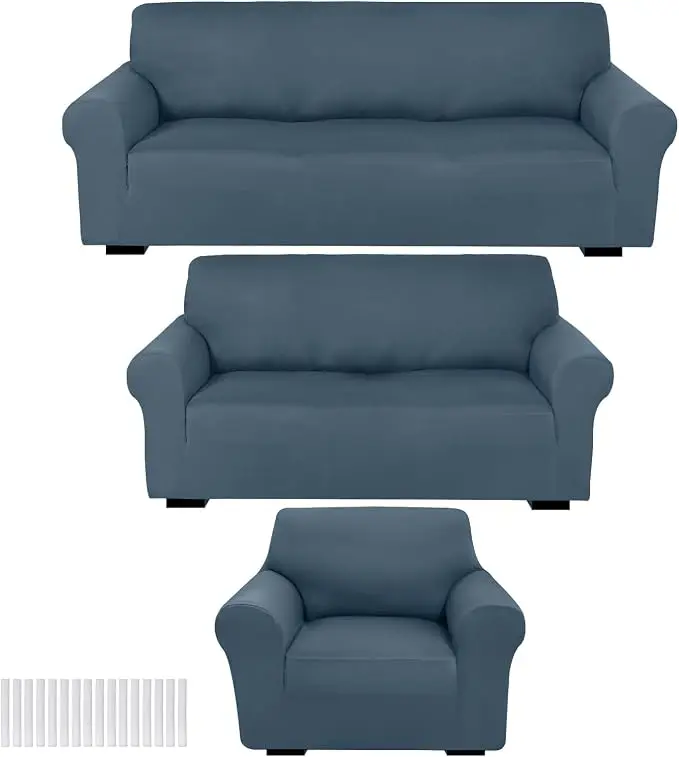 Peryiter 3 Pcs Couch and Loveseat Covers Set Sofa Cover