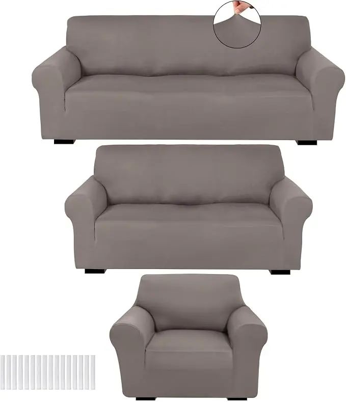 Peryiter 3 Pcs Couch and Loveseat Covers Set Sofa Cover