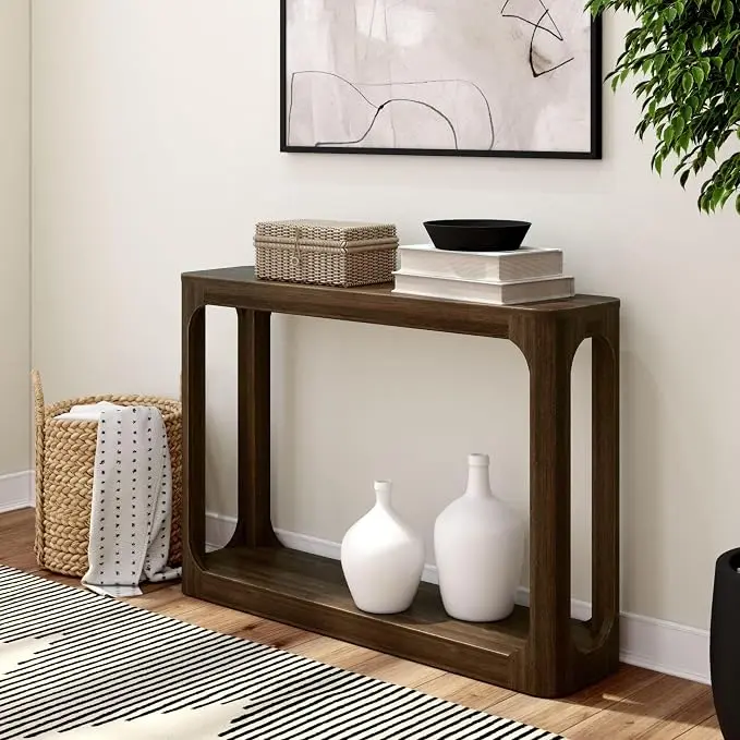 Plank+Beam Forma Console Table, 46 Inch, Solid Wood Sofa Table, Entryway Table