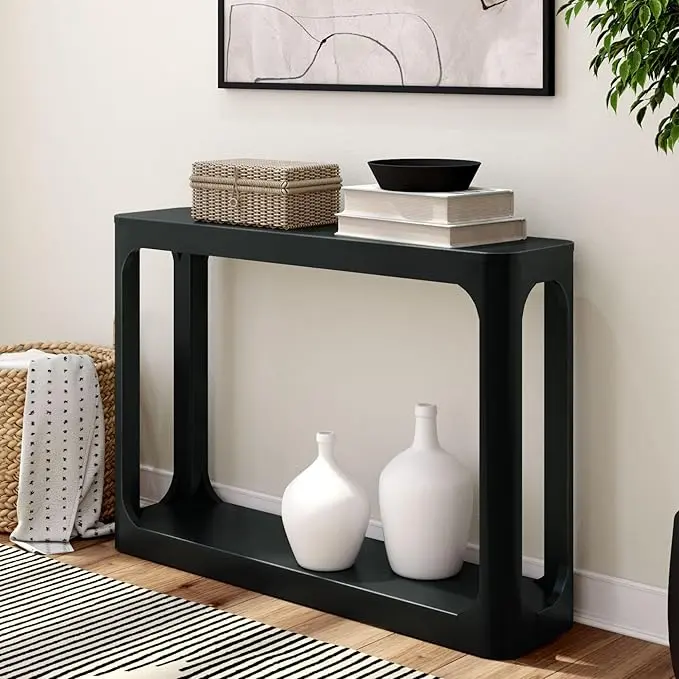 Plank+Beam Forma Console Table, 46 Inch, Solid Wood Sofa Table, Entryway Table