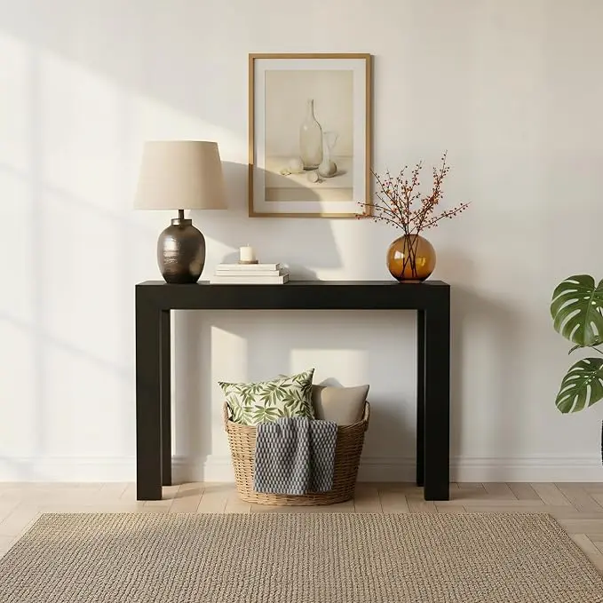 Plank+Beam Modern 46 Inch Console Table, Solid Pine Wood Entryway Table