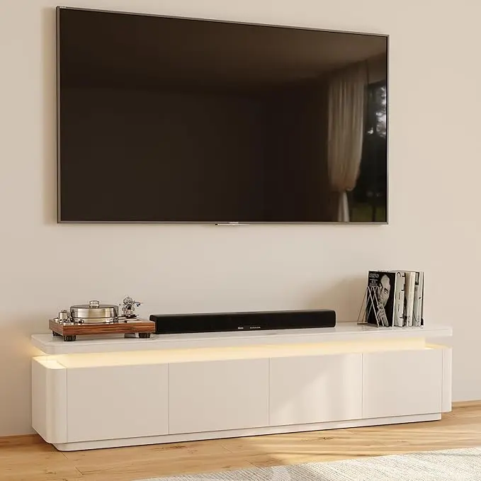 POVISON Fully Assembled 71" Mid-Century Modern TV Stand