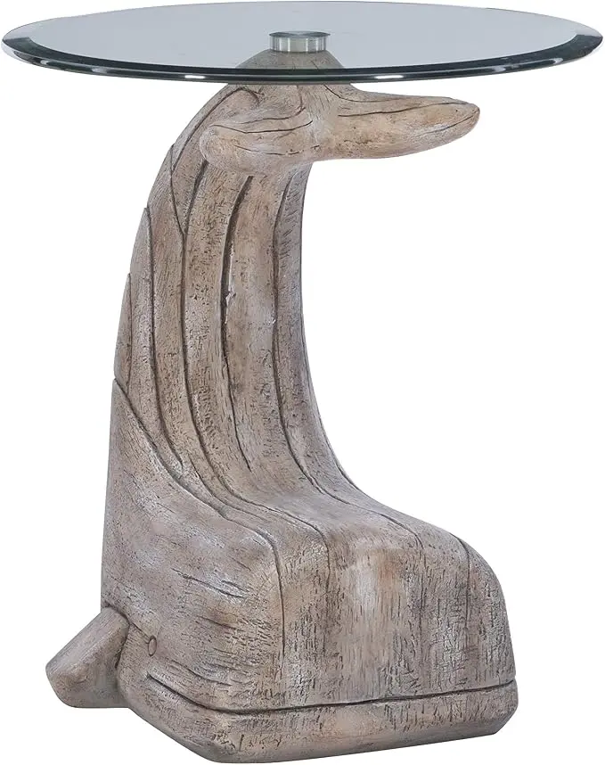 Powell Peabody Whale Brown Driftwood Accent Table