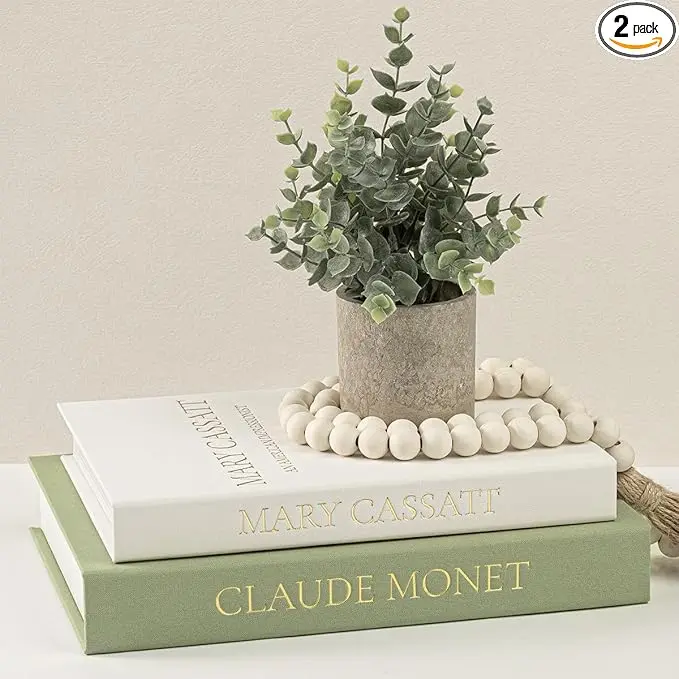 Premium Linen Faux Book Box Set of 2