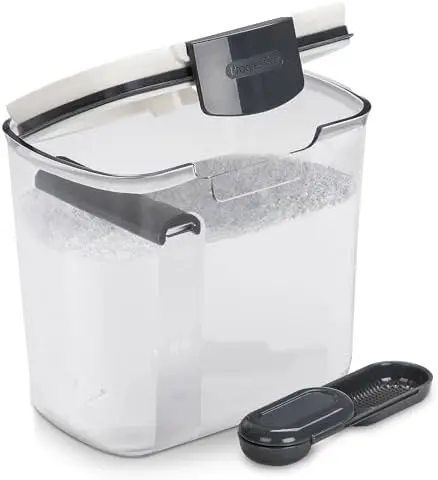 ProKeeper 1 Quart Airtight Powdered Sugar Storage Container – Grey, BPA-Free Plastic
