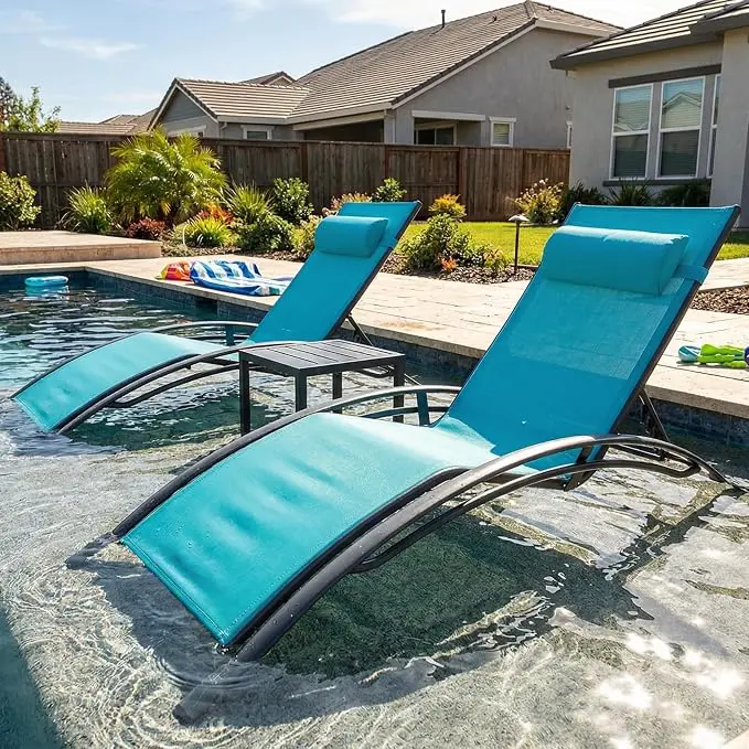 PURPLE LEAF Patio Oversized Chaise Lounge Chair Set