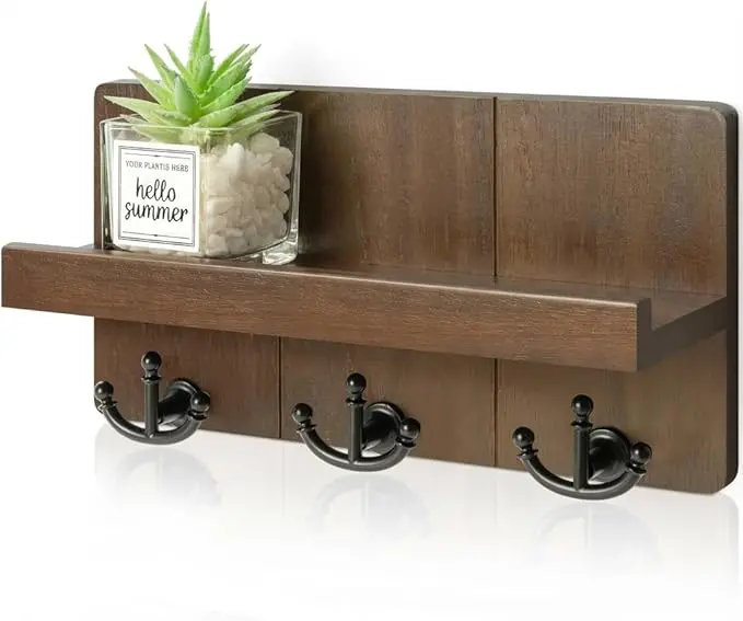 Rebee Vision Farmhouse Key Holder for Wall with Shelf