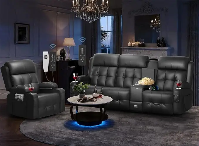 Recliner Sofa Set, Massage Home Theater Set