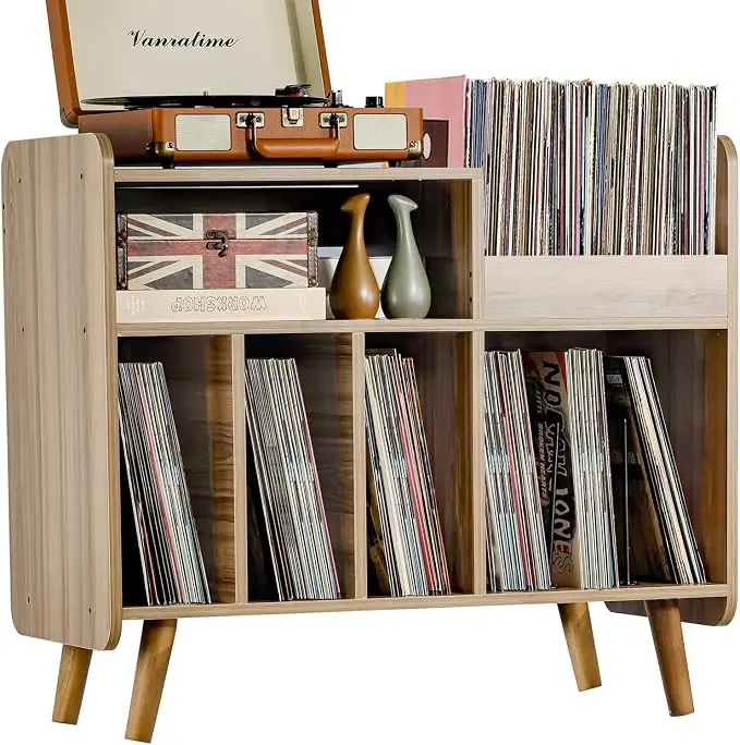 Record Player Stand, Large Record Player Table Cabinet