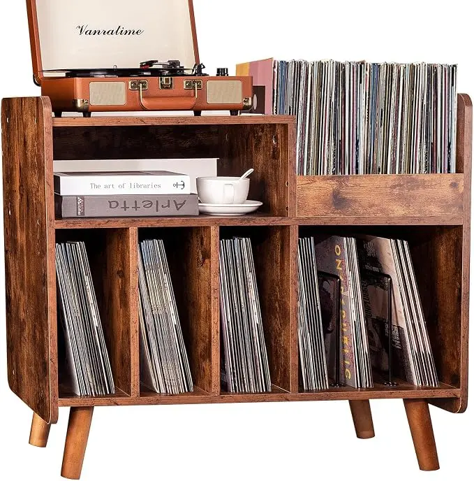 Record Player Stand, Large Record Player Table Cabinet