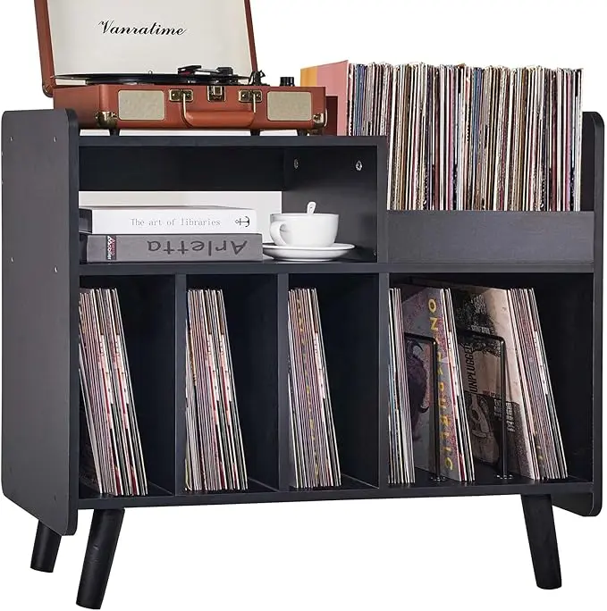 Record Player Stand, Large Record Player Table Cabinet