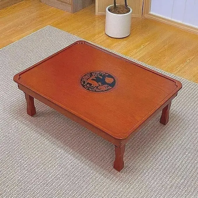 Rectangle Coffee Table, Japanese Style Solid Wood Floor Table