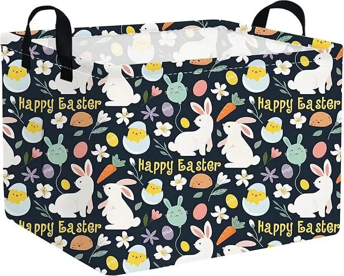 Rectangular Black Easter basket,Easter basket empty,Kids Storage Baskets for kids Bedroom,Gift Organizerm,Kids Storage Bin,Easters gift baskets,Kids home Decor(Black Easter)