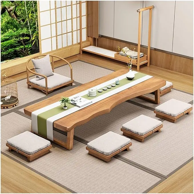 Rectangular Style Japanese Floor Table, Tatami Table, Vintage Tea Table Low