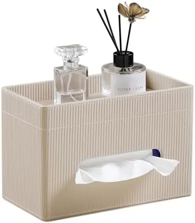 Rectangular Tissue Box Cover PU Leather Tissue Box Holder Rectangle