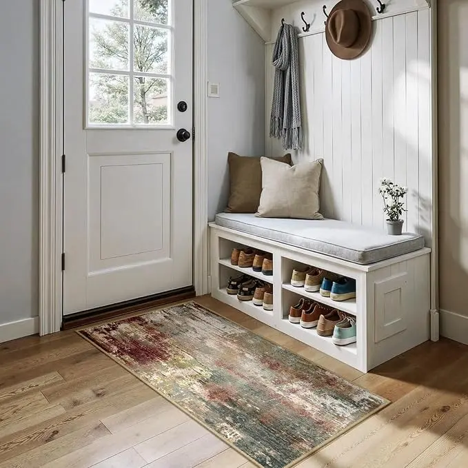 RELEANY Washable Area Rugs 2'x5' Non-Slip Modern Abstract Soft
