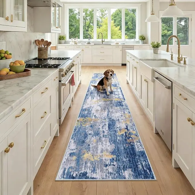 RELEANY Washable Area Rugs 2x9 Non-Slip Modern Abstract Soft