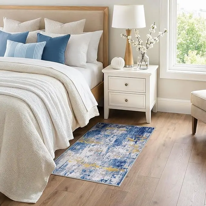 RELEANY Washable Area Rugs 3x4 Non-Slip Modern Abstract Soft