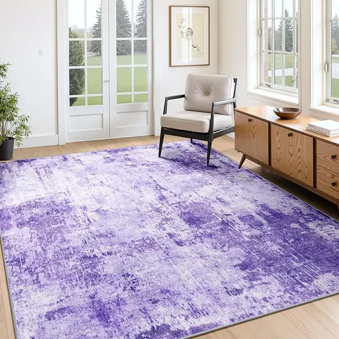 RELEANY Washable Area Rugs 4'x6' Non-Slip Modern Abstract Soft