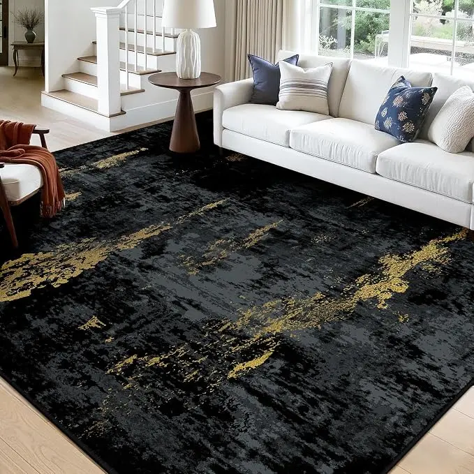 RELEANY Washable Area Rugs Square 10ft Non-Slip Modern Abstract Soft