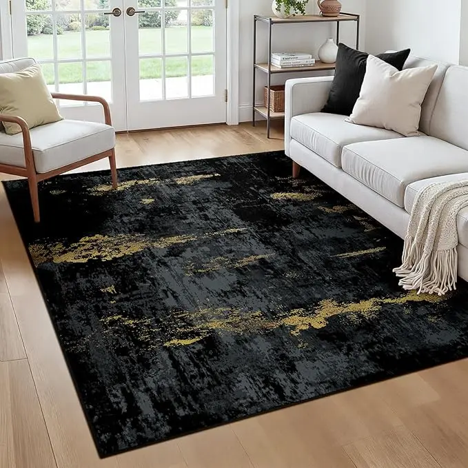 RELEANY Washable Area Rugs Square 6ft Non-Slip Modern Abstract Soft