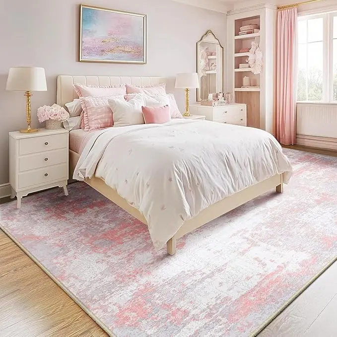 RELEANY Washable Area Rugs Square 7ft Non-Slip Modern Abstract Soft