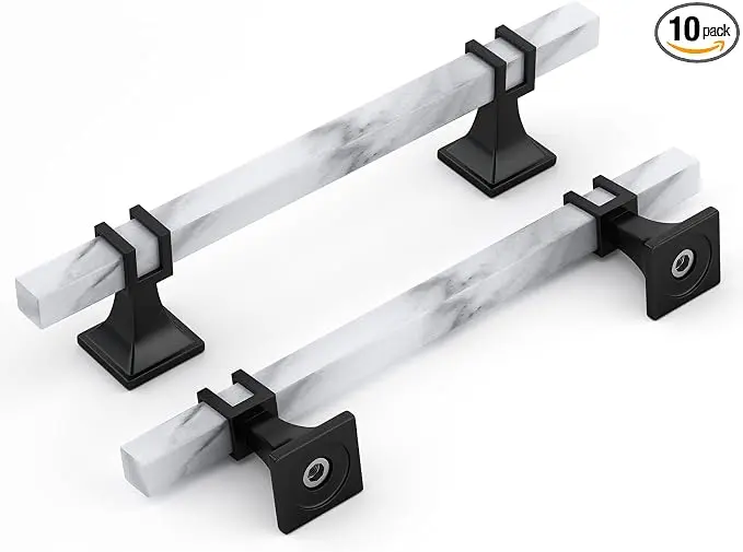 Rergy Cabinet Handles Marble Drawer Pulls and Knobs, T-Bar Hardware