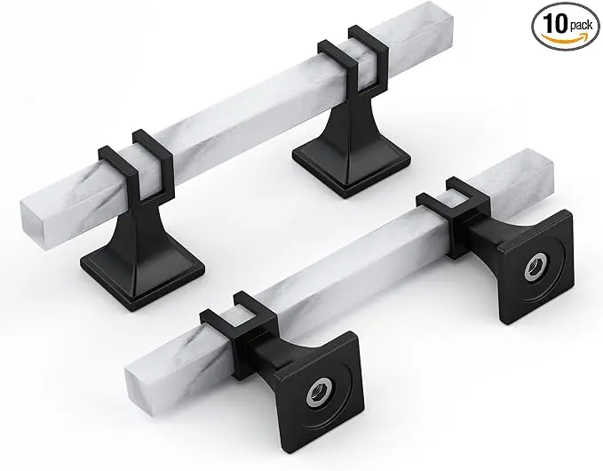 Rergy Cabinet Handles Marble Drawer Pulls and Knobs, T-Bar Hardware