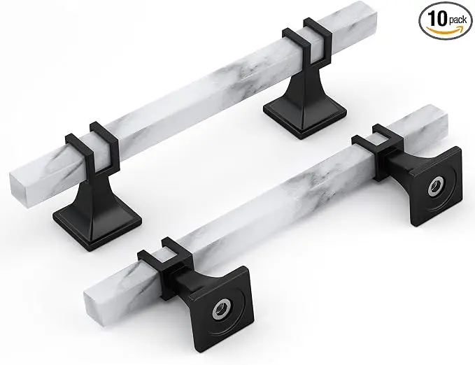 Rergy Cabinet Handles Marble Drawer Pulls and Knobs, T-Bar Hardware