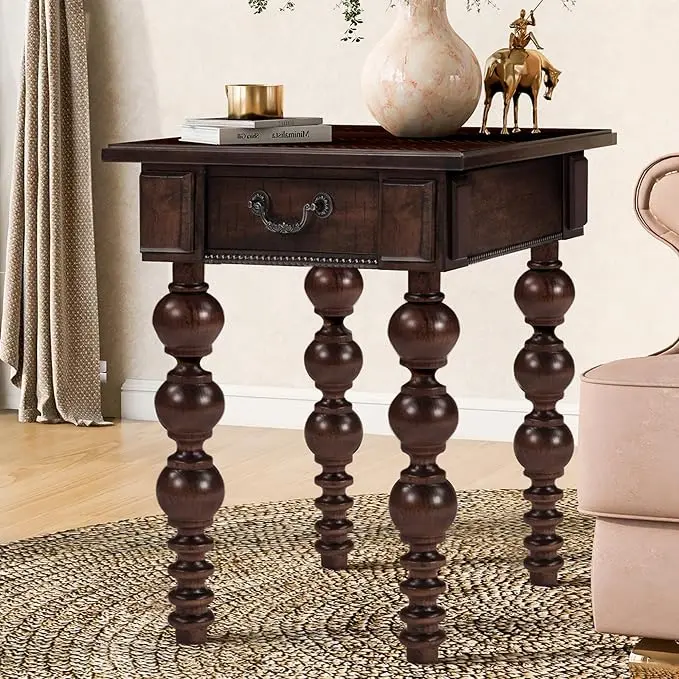 Retro Wooden Side End Table Vintage Nightstand Bedside Table