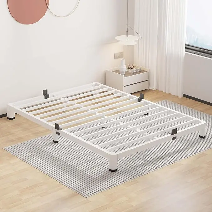 ROIL 4 Inch White Full Bed Frame