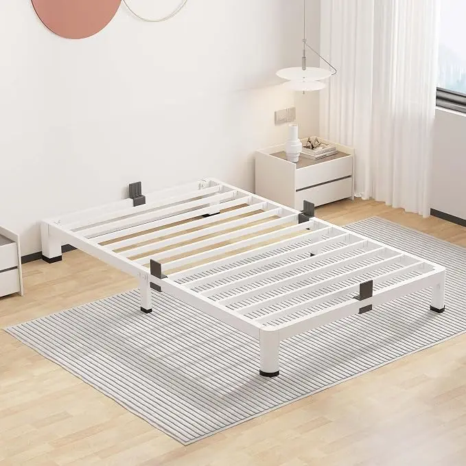 ROIL 4 Inch White Twin Bed Frame
