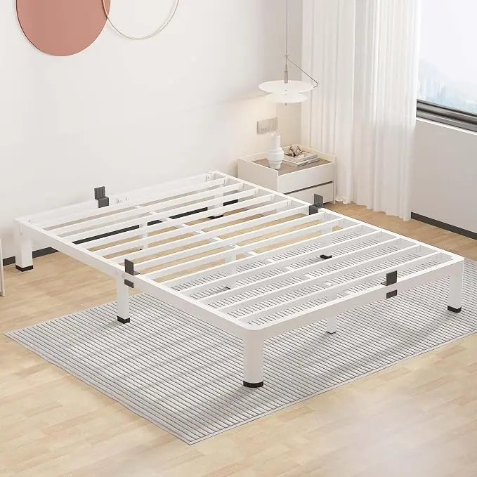 ROIL 7 Inch White Full Bed Frame