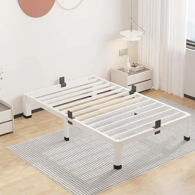 ROIL 7 Inch White Twin Bed Frame