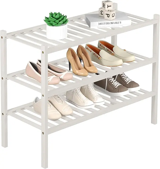 ROMGUAR CRAFT 3 Tier Bamboo Shoe Rack
