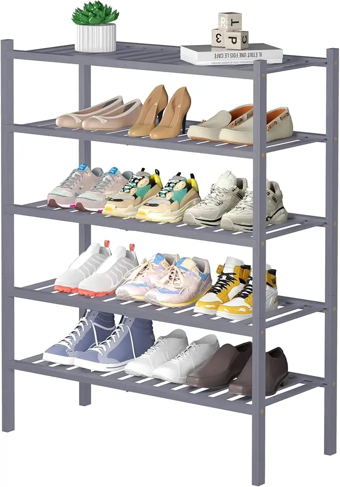 ROMGUAR CRAFT 5 Tier Bamboo Shoe Rack