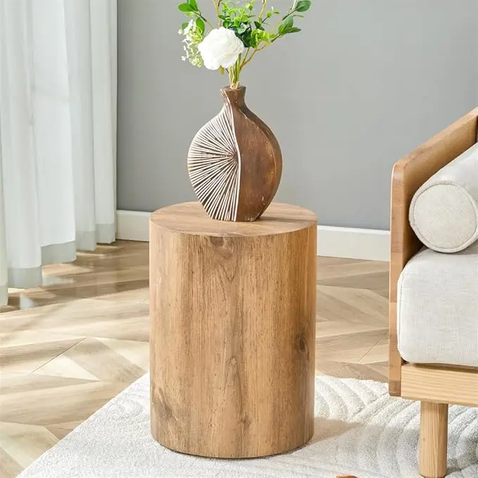 Round Side Table, End Table Living Room Table, Sofa Couch Bedside Table
