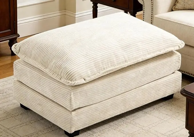 ROWHY Ottoman for Sectional Cloud Couch, Corduroy Ottoman for Deep Seat Modular