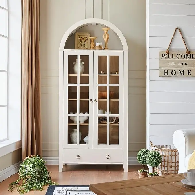 RowyPoey Farmhouse Arched Cabinet