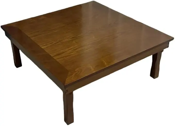 Rustic Wooden Korean Coffee Table Folding Legs, 24 x 24 inches