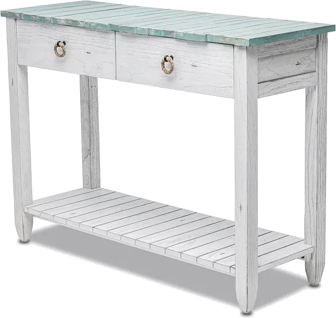 Sea Winds Trading Picket Fence Console Table Kiln-Dried Solid Mindi Wood